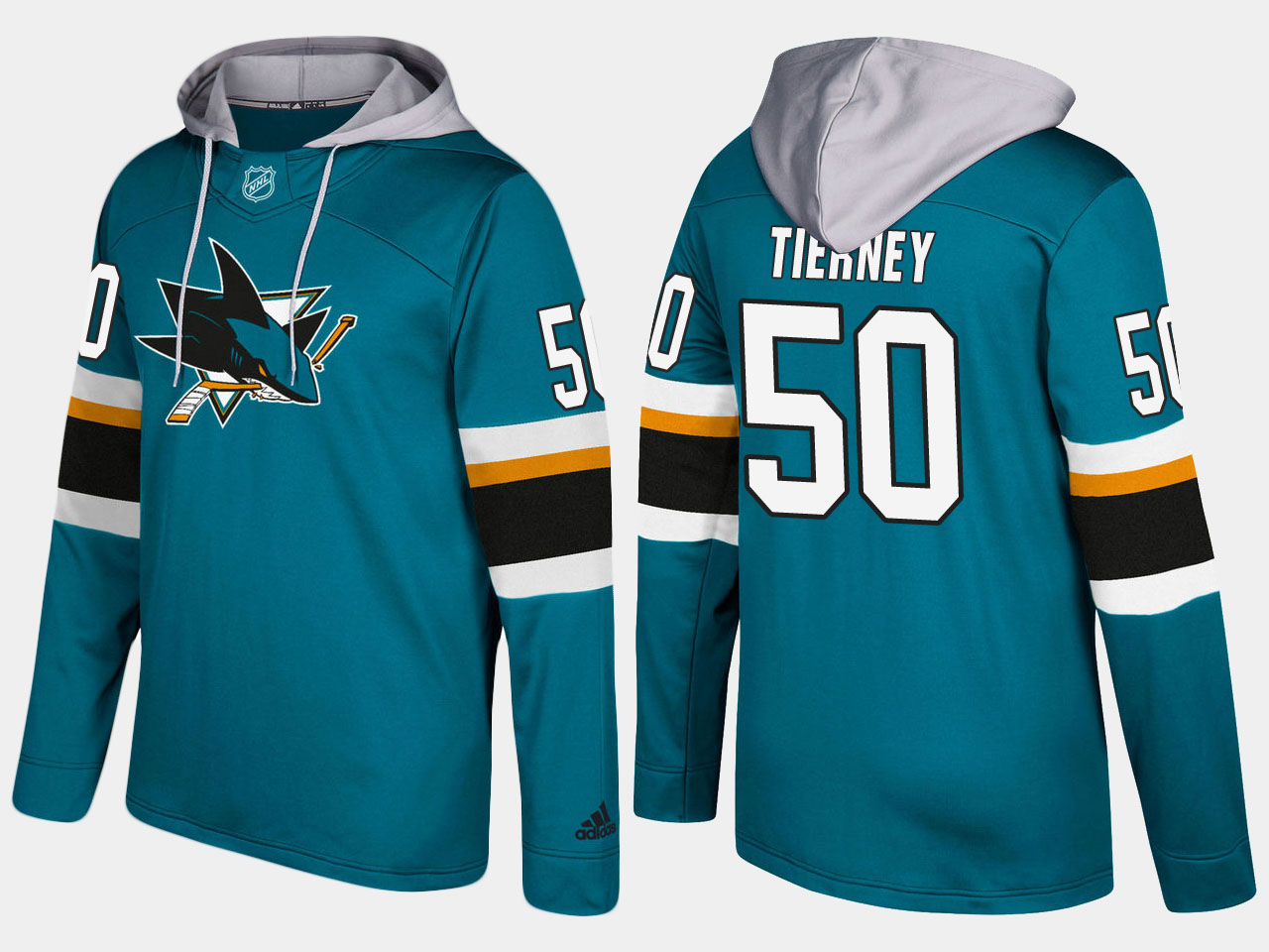 NHL Men San Jose sharks #50 chris tierney blue hoodie